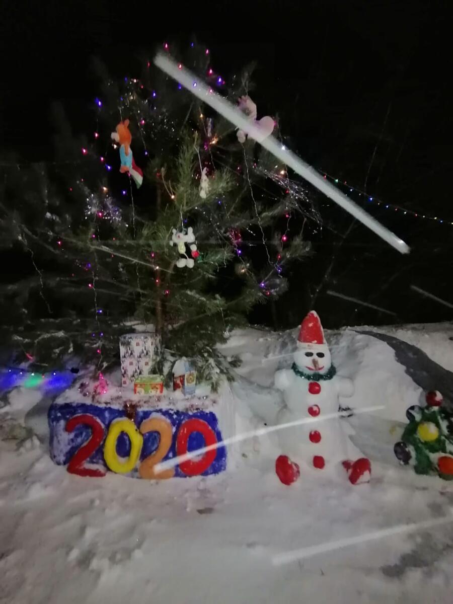 Өй каршында кардан 30дан артык сын ясаганнар ( ФОТО)