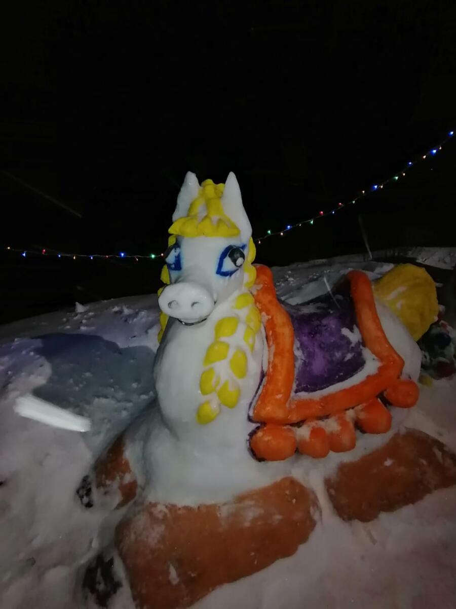 Өй каршында кардан 30дан артык сын ясаганнар ( ФОТО)